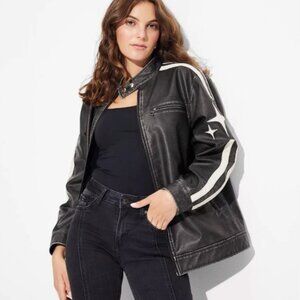 Women's Faux Leather Oversized Racing Jacket - Wild Fable™ (size L)